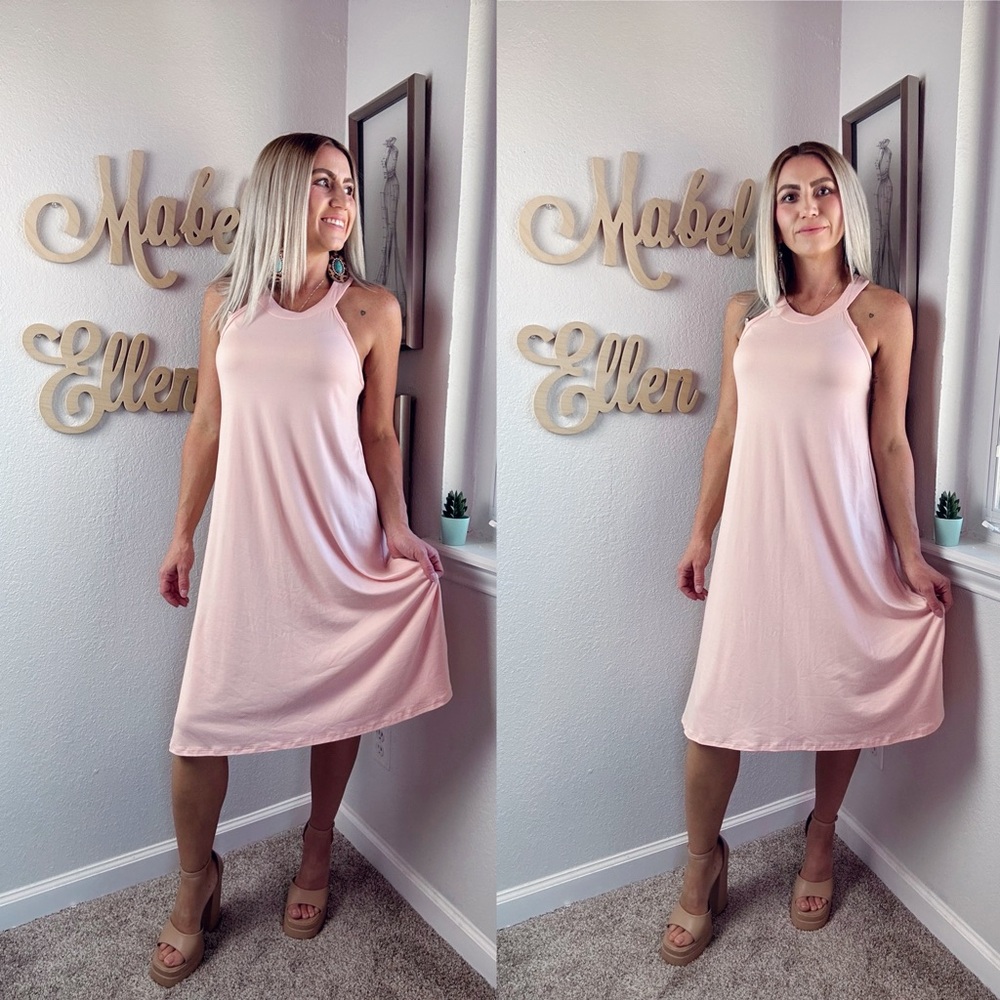 AJ Amelia James pink brunch babe halter sundress size small